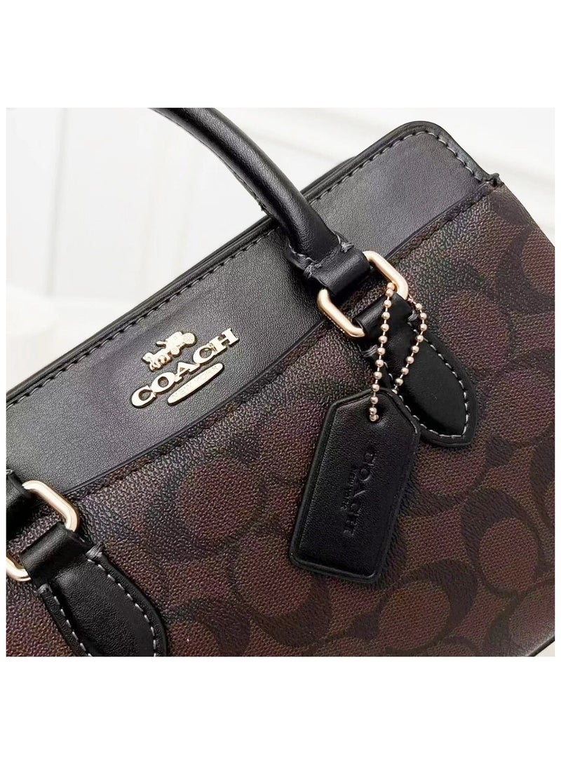 coachoutlet Coach Darcie Carryall Signature Canvas Shoulder & Crossbody Bag – Walnut Black, 26cm - Image 4